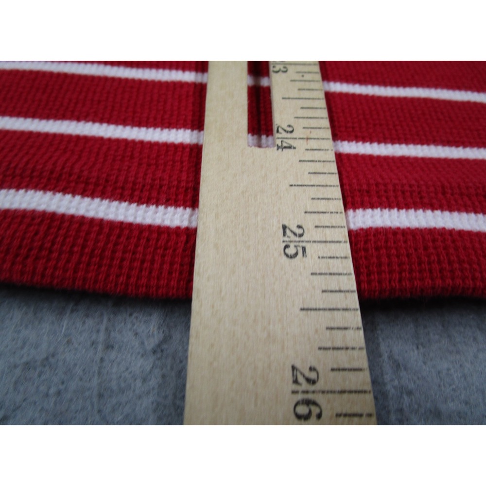 Vintage Polo Ralph Lauren Mens Large Red Striped Waffle Long Sleeve Polo Shirt - Picture 6 of 9